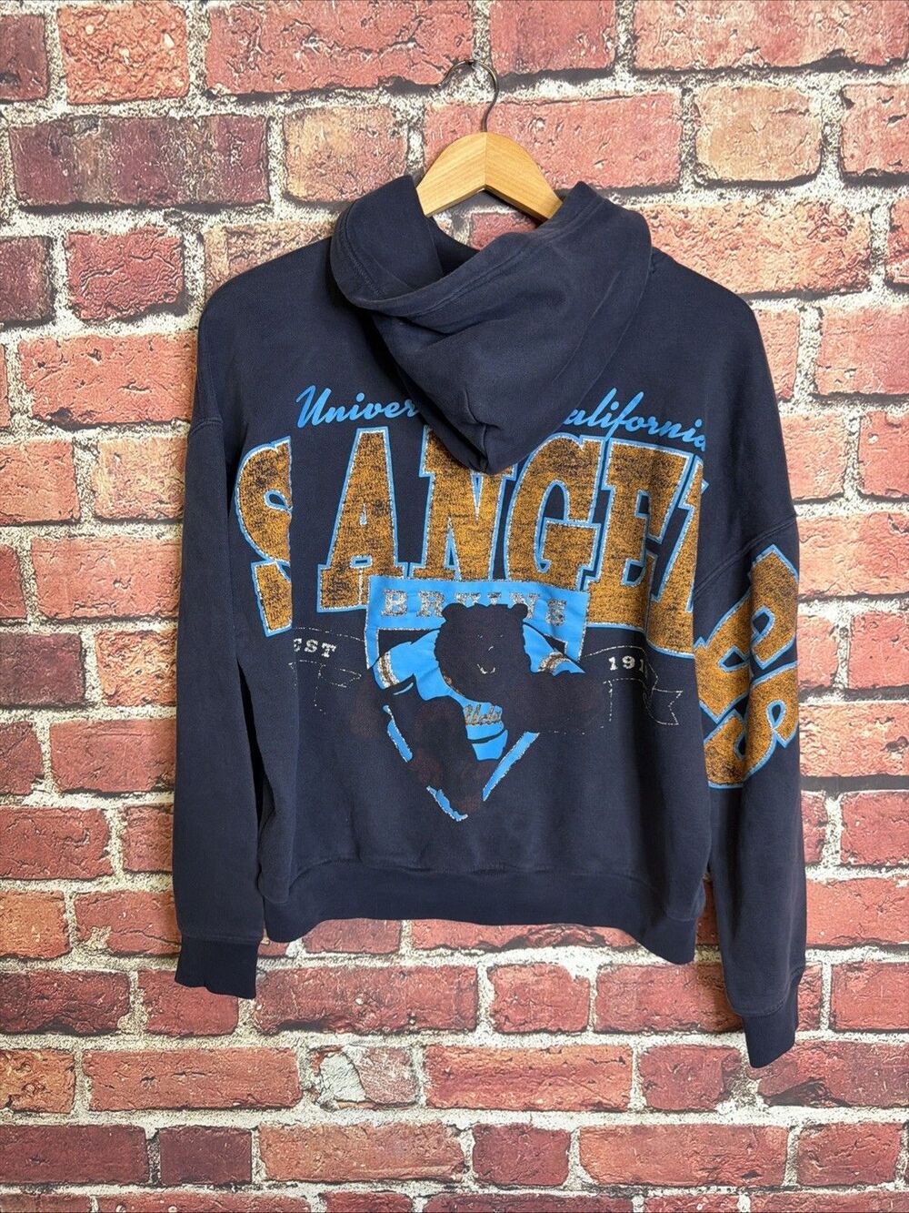 Hollister Medium Boxy Fit UCLA Bruins Hoodie Blue Mens Pullover